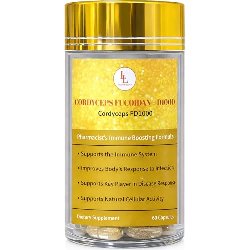 LL Supplement Cordyceps FD1000, Cordyceps Fucoidan Vitamin D, 60 Capsules
