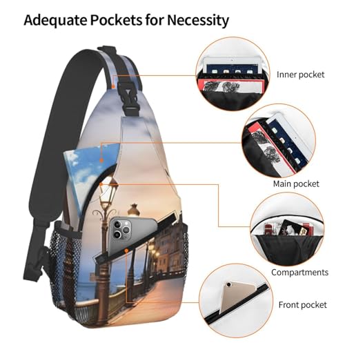 Mochila pequeña tipo sling para hombre y mujer negra miniatura 3