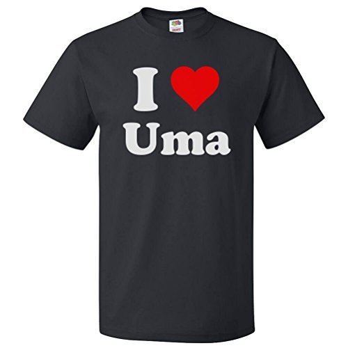 ShirtScope I Love Uma T Shirt I Heart Uma Tee Medium Black