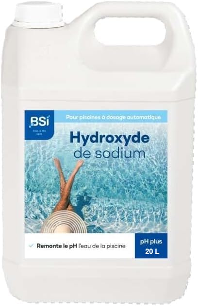 BSI - pH Plus - Liquide - pour Système De Dosage Automatique - Augmente Le Potentien Hydrogène dans l'eau - Adapté Aux Piscines - Grande Taille - 20L