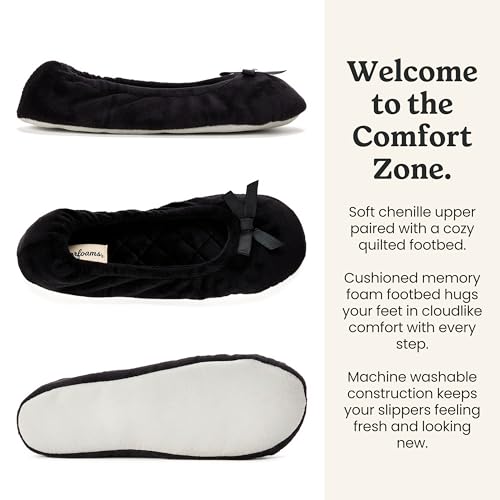 Image of Layla Ballerina Slippers, Memory Foam Lightweight Indoor House Shoes