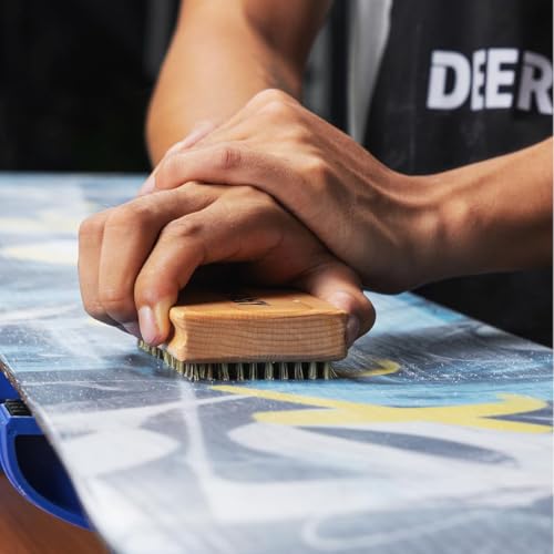 Ieron 3-teiliges Ski-/Snowboard-Wachsbürsten-Set, Reinigungsbürsten zur Ski-/Snowboard-Pflege, Ski-Wachsbürsten-Set aus Nylon, Messing und Pferdehaar für Snowboarder und Ski-Enthusiasten