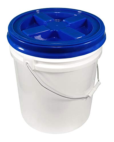 Bucket Kit, One White 5 Gallon Bucket 90 mil with Blue Gamma Seal Lid