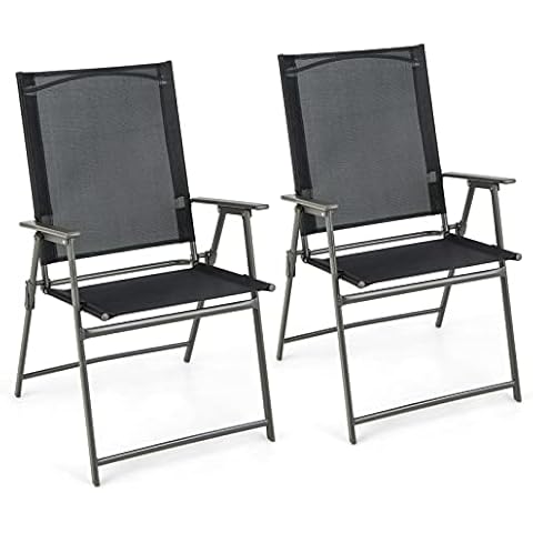 COSTWAY Folding Garden Chairs Set of 2/4 Cover