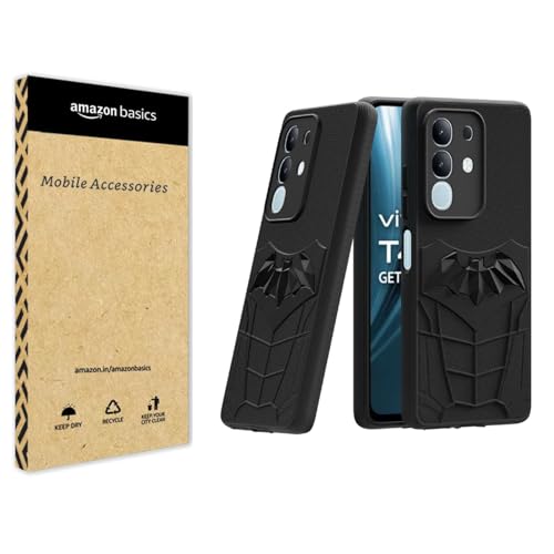 Image of Amazon Brand - Solimo Back Cover for Vivo T4X / IQOO Z10X 5G | 3D Silicon with Cloth | Shockproof | Stylish Bumper Case (Black)