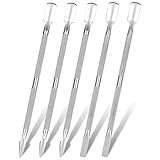 Lnngub 5 Pcs Cuticle Pusher Tool,Dual-Ended Cuticles Pushers Metal Cuticle Pusher and Scraper Stainless Steel Nail Scraper Tool Nail Cleaner Tools for Professional Salon & Home Manicure