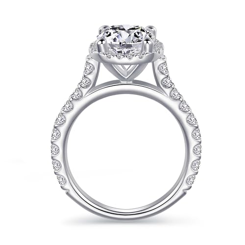 2 Carat Moissanite Engagement Ring 2ct Round Cut Moissanite Rings Round Cut Halo Engagement Ring for Women2