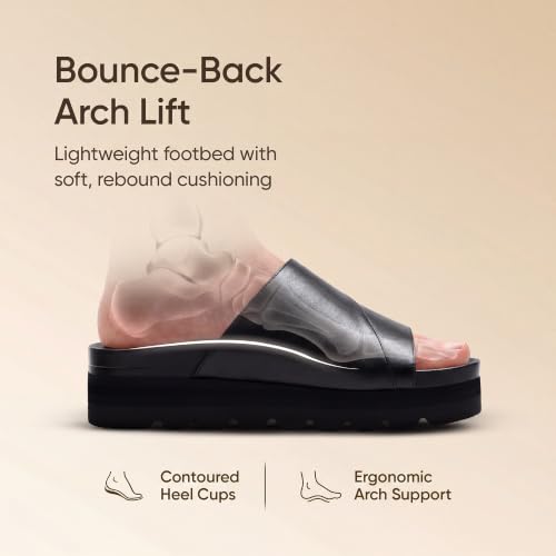 Image of Frido Women's Arch Support Wedge Sandals, Orthopedic Cushioned Platform Heels with Anti-Slip Sole, Comfortable Slip-On Footwear for Office, Travel, Daily Wear & Long Standing | Available in 3 Style- Buckle Strap, Velcro Strap & Classic Styles