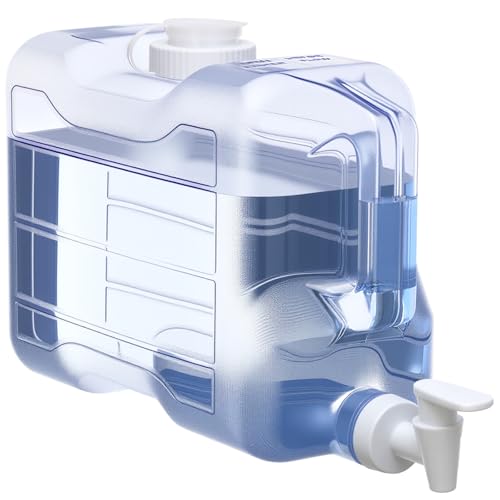 Funnymoom 1 Pcs 2 Gallon Fridge Water Dispensers Bottle with Leak-proof Spigot and Convenient Handle Plastic Water Container Refrigerator Beverage Dispenser Jug for Party Cold Juice Drink Iced Tea