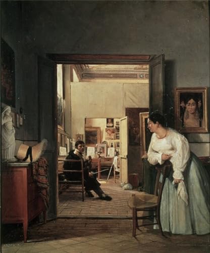 Peinture Poster l'Atelier d'Ingres Jean Alaux Finition Premium