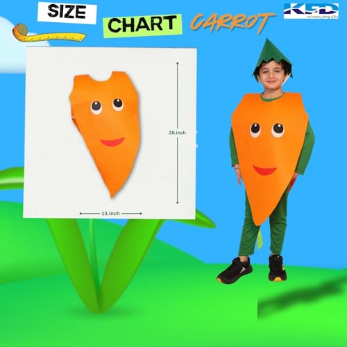 Image of Kaku Fancy Dresses Fruit and Vegetable Costume Paper Cutout with Cap For Kids | Healthy Food Costume For Boys & Girls (Tracksuit Not Included)