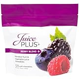 Juice Plus+ Berry Blend Soft Chews - Tasty, Vegan Gummies for All Ages - Nutrients from 12 Superfood Ingredients Including Elderberry, Raspberry, Bilberry, Blueberry & More - 120 Chewables