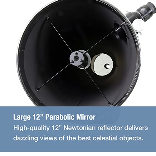 41QD8+i avL Zhumell – 12-inch Dobsonian Reflector Telescope – Large Aperture for Crisp, Bright Images – Solid Base Construction with Handle for Easy Transport – Ideal Astronomical Telescope - Image 3