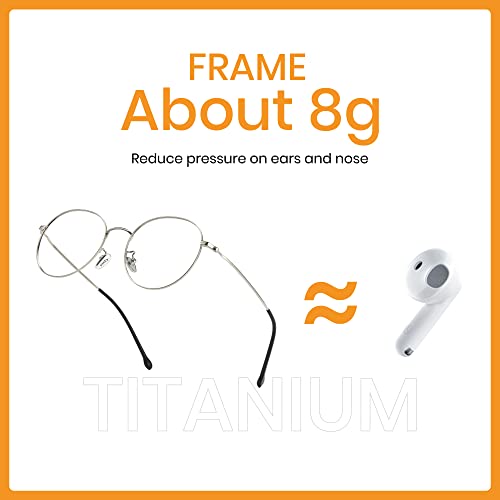 Image of Cyxus Blue Light Blocking Glasses Round Metal Frame Computer Glasses | Blue light blocking glasses featuring round metal frame, comfortable fit and versatile use for work, study and entertainment