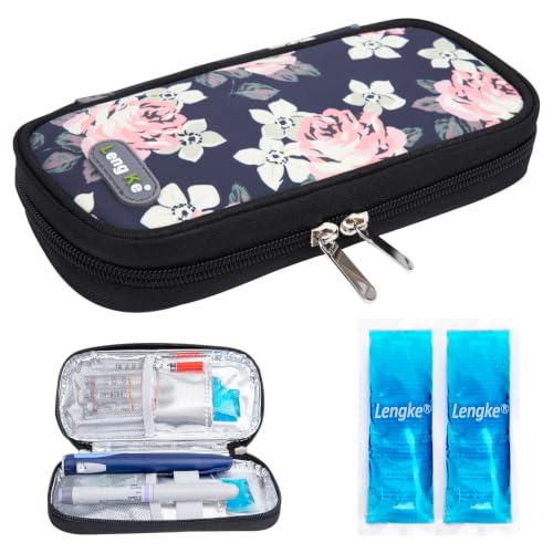 Image of YOUSHARES Insulin Cooler Travel Case - Portable Refrigerated Medicine Case for Insulin Pen, Medication and Diabetic Supplies with 2 TSA Approved Ice Pack