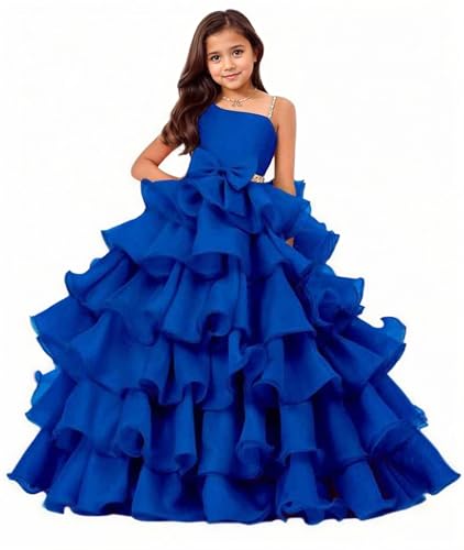 LTW Organza Pageant Dresses for Girls One Shoulder Princess Ball Gown for Sweet 16 Quinceanera