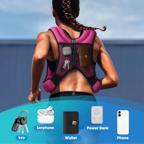 Image of Weighted Vest, 6lb /8lb /12lb /16lb /20lb /25lb /30lb Weight Vest with Reflective Stripe, for Men Women Workout Equipment for Strength Training, Running, Jogging, Fitness, Weight Loss