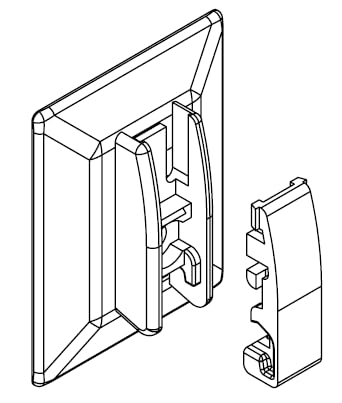 Aerolux Klebeplatten mit Klemmschuh universal für Plissees, verstrebt, 4er Pack inklusive Reinigungstuch, Montage von Plissees ohne Bohren am Fensterrahmen (anthrazit, 1x 4 Stück)