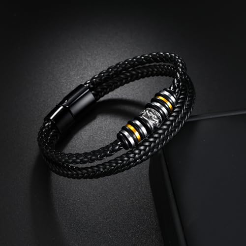 Pulsera de cuero trenzada para hombre miniatura 4
