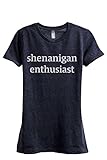 Thread Tank Shenanigan Enthusiast Women's Fashion Relaxed T-Shirt Tee Heather Navy Medium