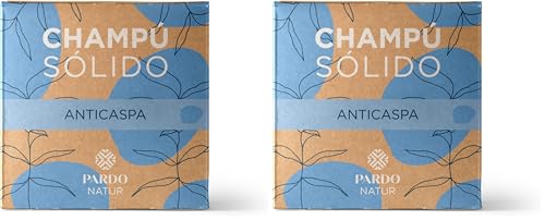 Champú Solido Anticaspa. Pardo Natur | Elimina la descamación | Ingredientes naturales | 60 gr (Paquete de 2)