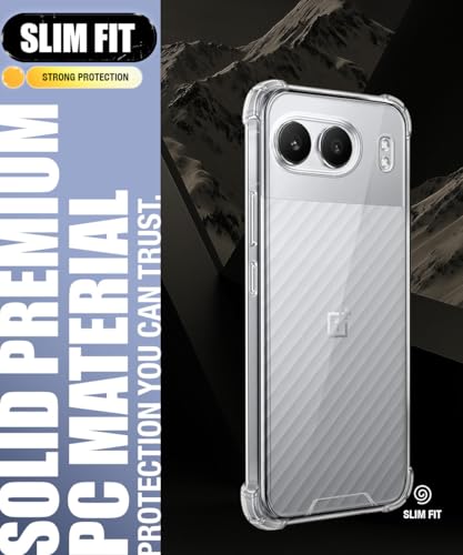 Image of WOW IMAGINE Ultra-Hybrid Crystal Clear Back Case for 1+ OnePlus Nord 4 5G | Shockproof Design | Camera Protection Bump | Hard Clear Mobile Back Cover with Cushioned Edges - Transparent