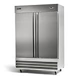 PEAKCOLD Double Door Commercial Refrigerator - 47 Cubic Ft, 54