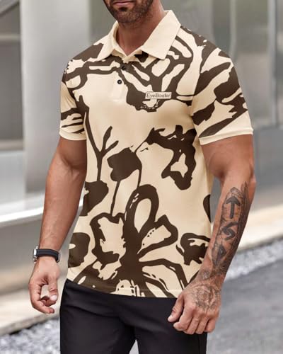 Image of Noble Monk Men's Cotton Regular Fit Polo Neck Printed Half Sleeve T-Shirt