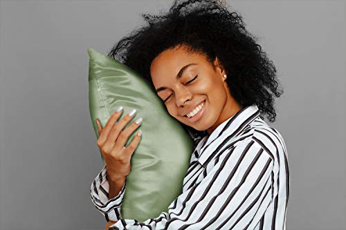 Shopbedding Luxury Satin Pillowcase For Hair – King Satin Pillowcase With Zipper, Sage (1 Per Pack) – Blissford #TOP4