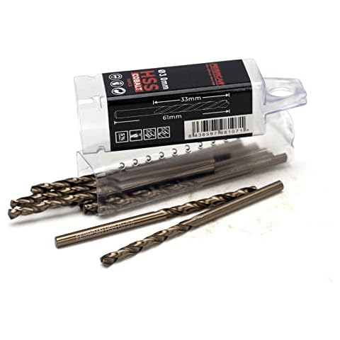 Ferrcan HSS Metal Drill Bit DIN338 M35 Cobalt 3-7 mm (Pack of 10) (3 mm) Cover