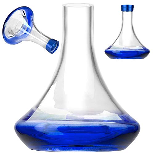 DILAW® Tornado Shisha Glas Bowl Ersatzglas ohne Gewinde, Farbe: Blau