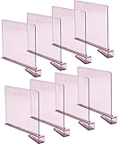 Sooyee 8 Pack Violet Clear Acrylic Shelf Dividers, Perfect Perfect for Closets Kitchen Bedroom Shelving Organization to Organize Clothes Closet Shelves, Books,Towels and Hats, Purses Separators