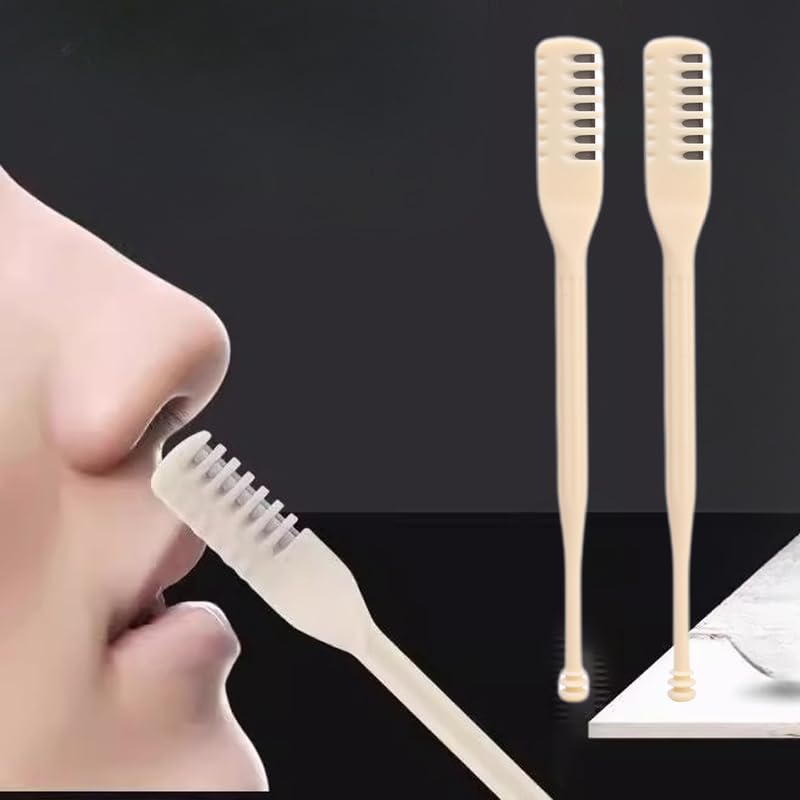2Pcs Bag Double-Ended Nose Hair Trimmer Safety Scraper with Ear Pick Clean Shaver 2Pcs Single Blade