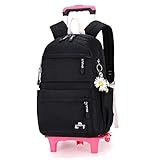 Rolling Backpack Laptop Bag Elementary and Middle School Students with Wheel Travel Backpack Girls...