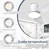 Ventilateur De Plafond Silencieux Avec Lumiere Et Telecommande, Lustre Avec Ventilateur 3 Pales, Dimmable, DC Motor, 6 Vitesses, Ventilo Plafond Moderne LED Pour Salon, Bureau, Chambre-White|100CM