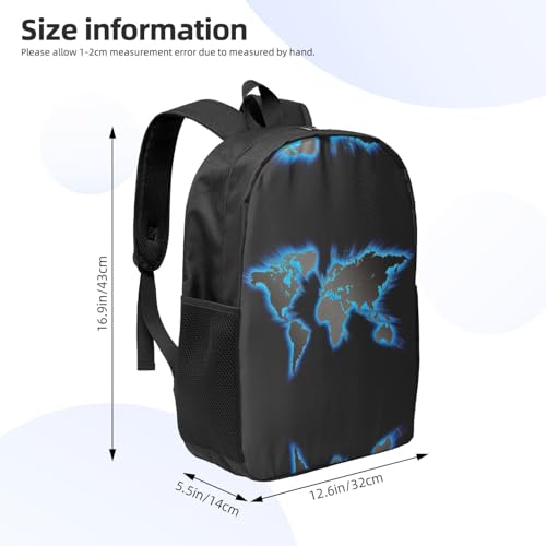 Mochila ligera EdWal para viaje y campus con diseño de mapa mundial 4