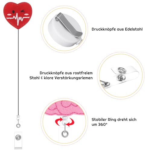 tao pipe 6 Stück Ausweishüllen, Krankenschwester Ausweishalter Einziehbare ID Kartenhalter mit 6 Kartenhaltern Cartoon Ausweishalter mit Clip Geschenken für Freiwillige Ärzte, Krankenschwestern