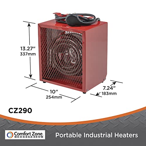 Comfort Zone Cz290 Nema 6-30P 4,800-Watt Fan-Forced Industrial Heater, Integrated Thermostat Control, Heavy Gauge Steel, Carry Handle With Rubber Feet And Overheat Protection #TOP6