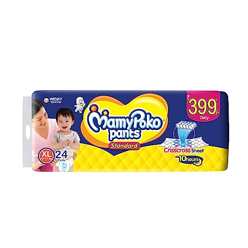 Image of MamyPoko Pants Standard Baby Diapers, X-Large (XL), 24 Count, 12-17 kg (Pack of 2)