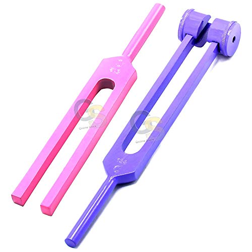 Portable 2 Pcs Standard Musical Violin Tuning Fork Set 128hz & 512 Hz (Purple & Pink) by G.S Online Store