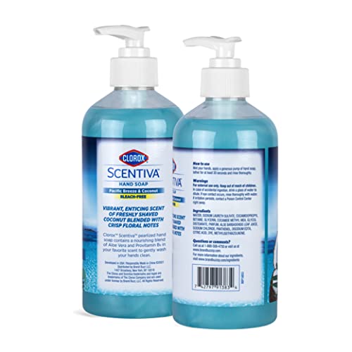 Clorox Scentiva Liquid Hand Soap, Pacific Breeze and Coconut, 14 Fl Oz | Aloe vera and provitamin B5, gentle on skin with repeated washing, ideal for kitchen and bathroom sinks - image 6