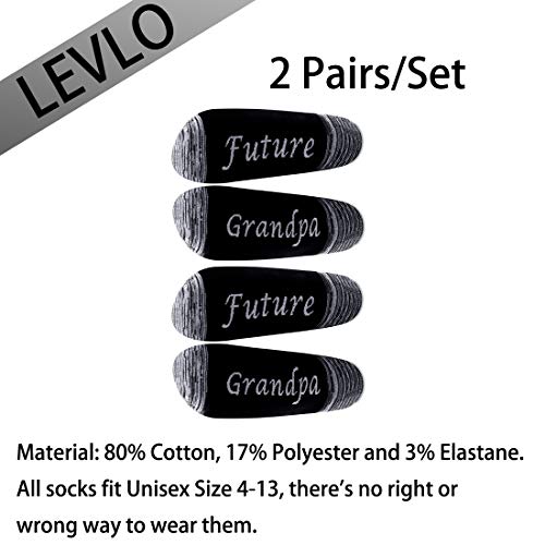 LEVLO New Grandma Grandpa Gift Future Grandpa Grandma Cotton Socks Pregnancy Announcement Socks for Grandma Grandpa To Be2