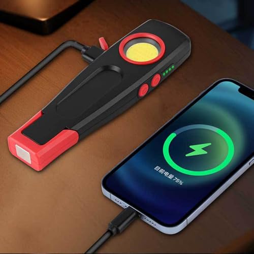 Luz de trabajo LED portátil recargable con base magnética y rotación de 360 grados 3