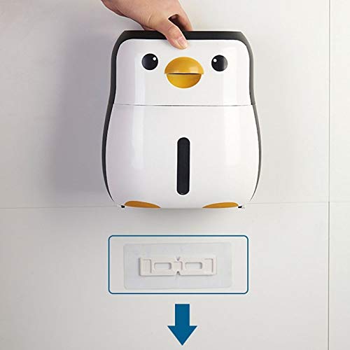 Aerveal Cute Penguin Paper Container Toilet Paper Holder Wall Mounted Tissue Box Shelf Wall Mount Tissue Holder #TOP4