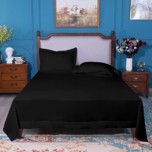 Image of NTBAY Twin Microfiber Flat Sheet, 66 x 96, Black