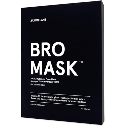 BRO MASK Korean Face Mask for Men: 2 Pc. Hydrating Anti Aging Sheet Masks with Vitamin C, Vitamin E, Hyaluronic Acid - Image 2