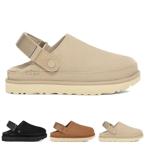 Hoaeiewds Fashion Platform Clogs for Women's Casual Adjustable Outdoor Non Slip Slippers Comfortable Outdoor Women's Mules & Clogs(Sand-40)