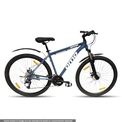omo Bikes Alloy 29T Lightweight 21 Gears Mountain Mtb Bicycle With Shimano Acera Gears For Men Women And Adults Front Lockout Suspension And Disc Brakes 19 Inches Frame Ideal For 13+ Years, Blue