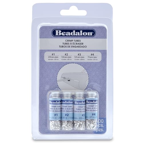 Beadalon Crimp Tube Assorted Sizes Variety Pack Silver Plated - 6...
