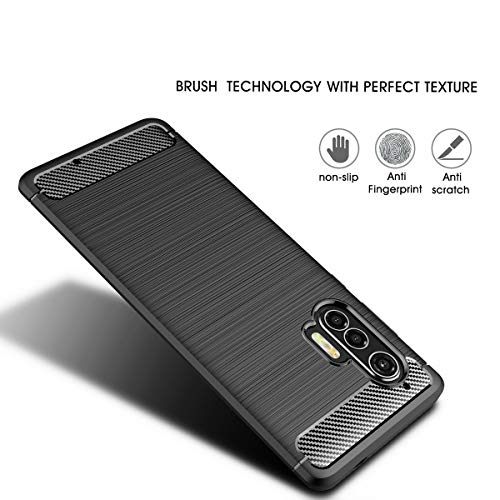 YEESOON Capa para Motorola Edge+, capa de proteção de TPU ultra fina, macia, leve, design de fibra d